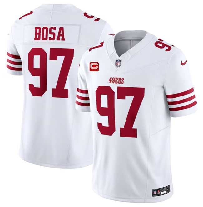 Men & Women & Youth San Francisco 49ers #97 Nick Bosa White 2023 F.U.S.E. With 1-Star C Patch Vapor Untouchable Limited Jersey